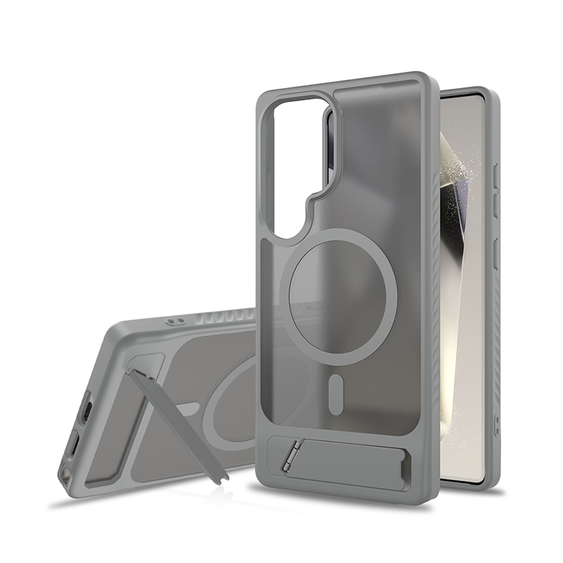 Matte Magnetic Armor Kickstand Case For Samsung S25 Ultra/Edge/Plus