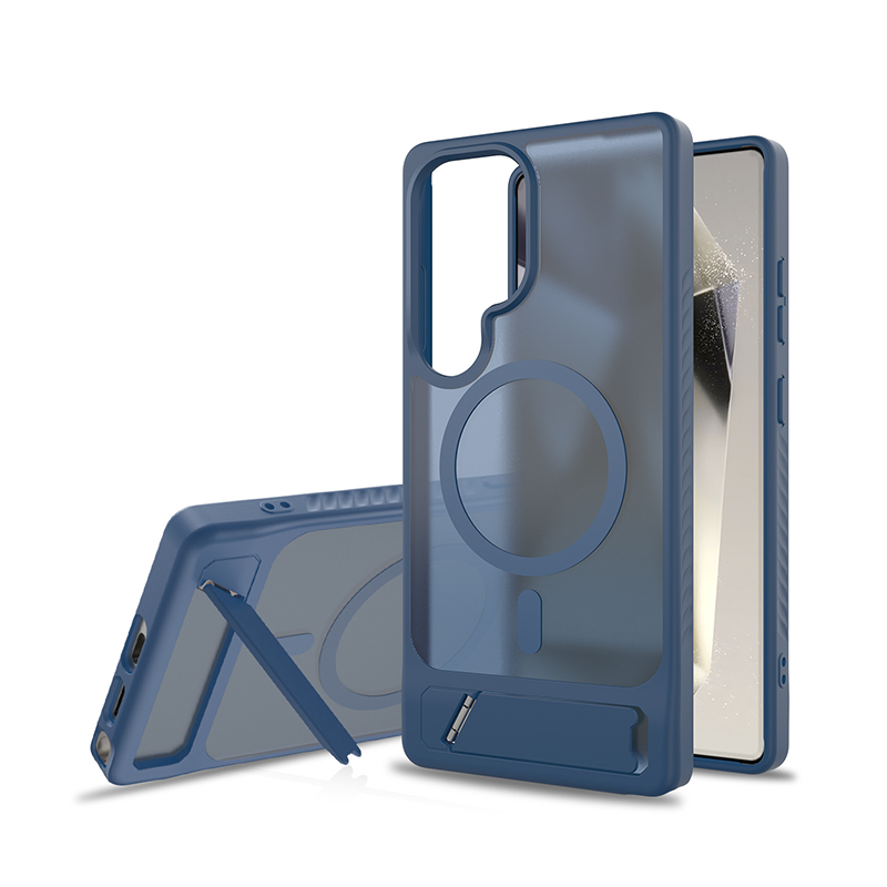 Matte Magnetic Armor Kickstand Case For Samsung S25 Ultra/Edge/Plus