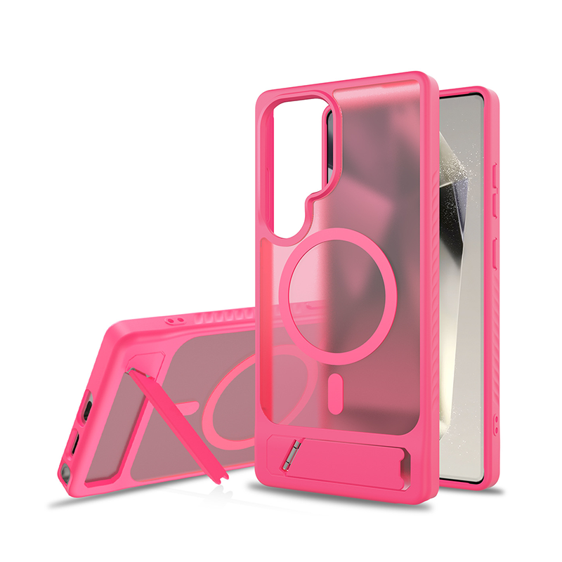 Matte Magnetic Armor Kickstand Case For Samsung S25 Ultra/Edge/Plus