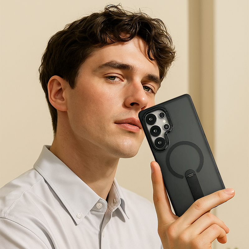 360° Magnetic Matte Kickstand Case for Samsung S25 Ultra