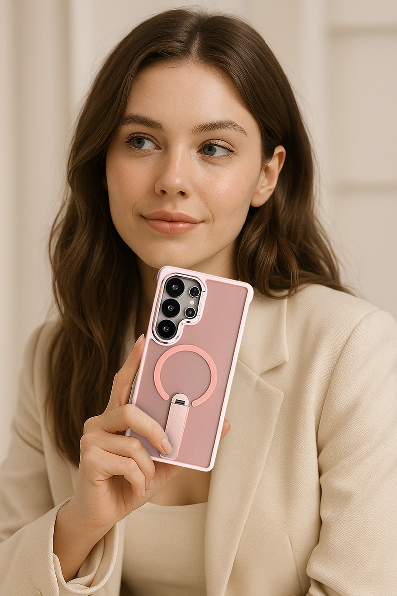 360° Magnetic Matte Kickstand Case for Samsung S25 Ultra