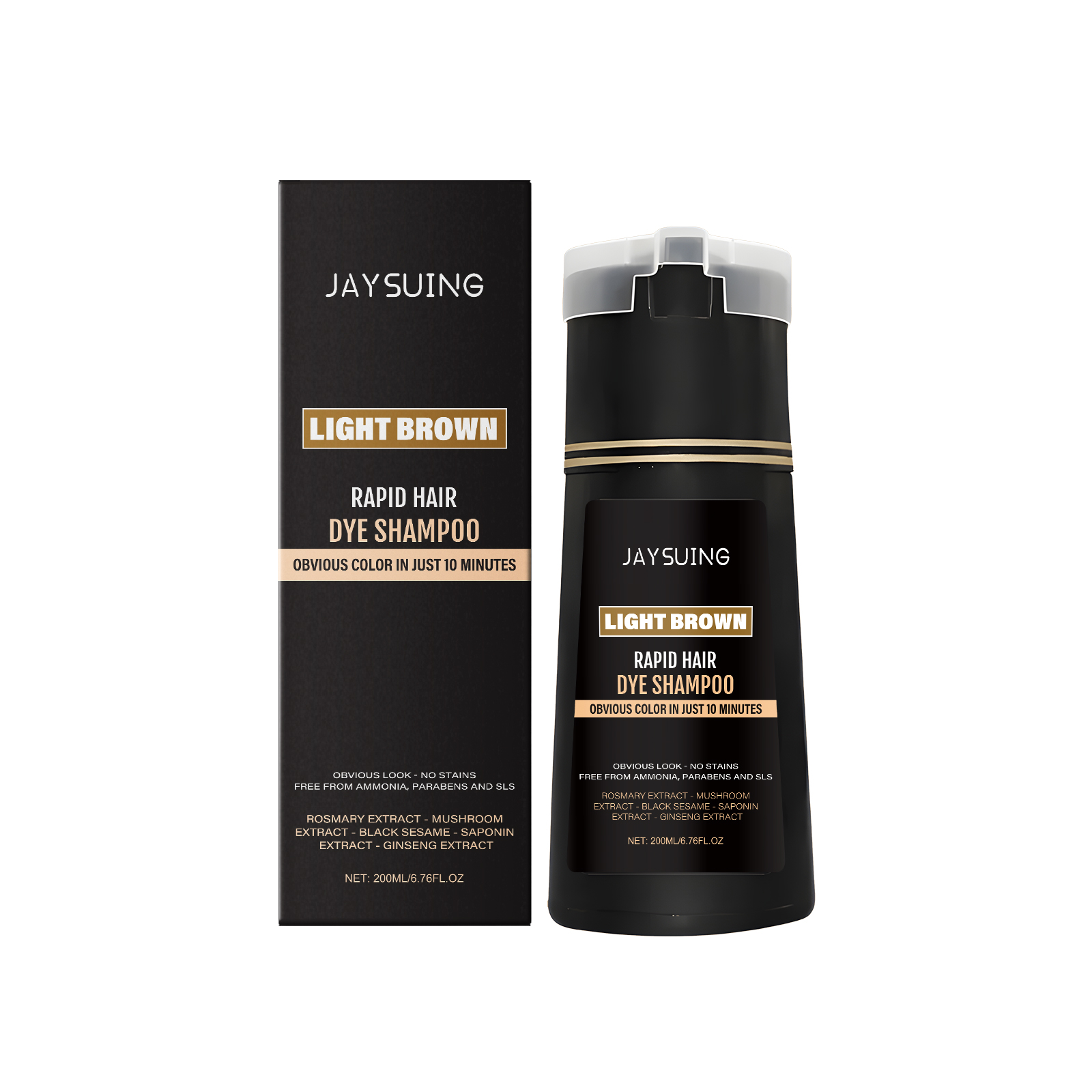 Jaysuing Black/ Light Brown instant shampoo for men