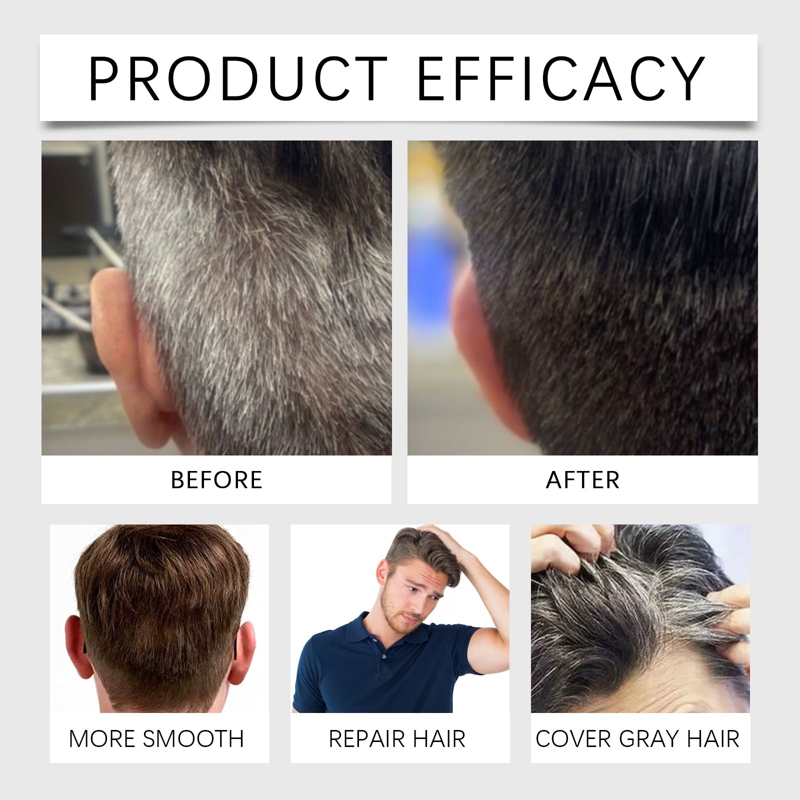 Jaysuing Black/ Light Brown instant shampoo for men