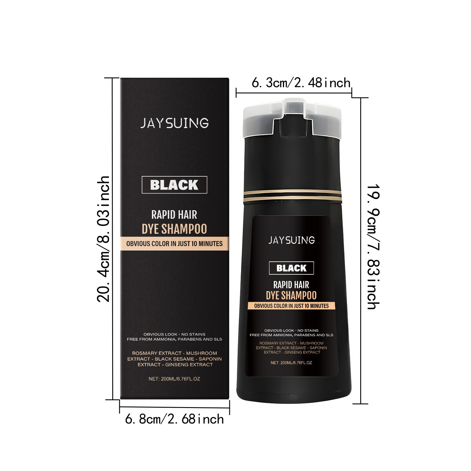 Jaysuing Black/ Light Brown instant shampoo for men