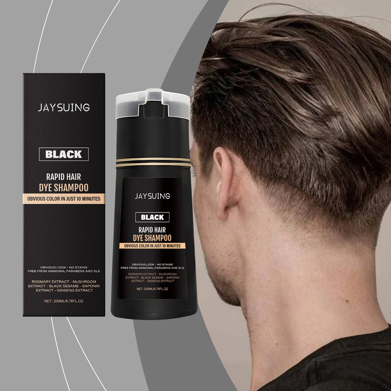 Jaysuing Black/ Light Brown instant shampoo for men