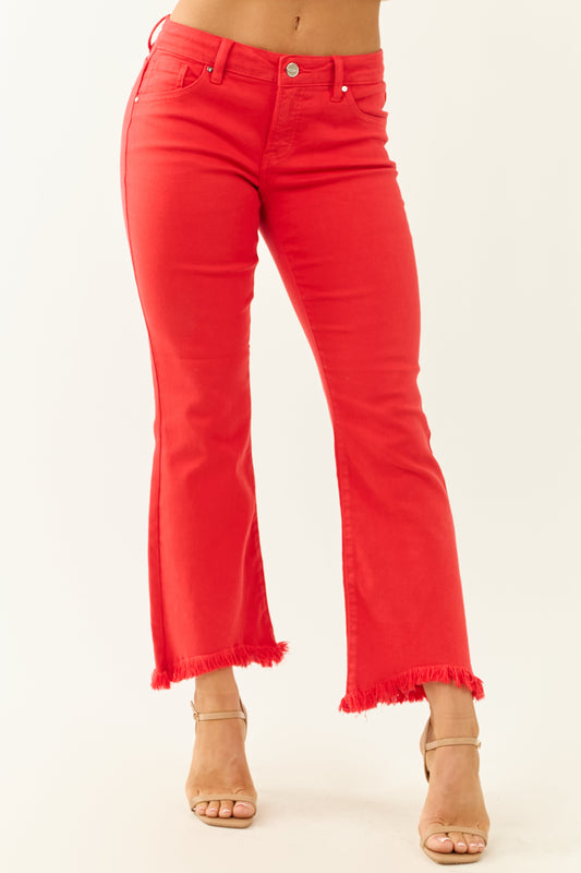 Lipstick Tummy Control Stretchy Flare Jeans